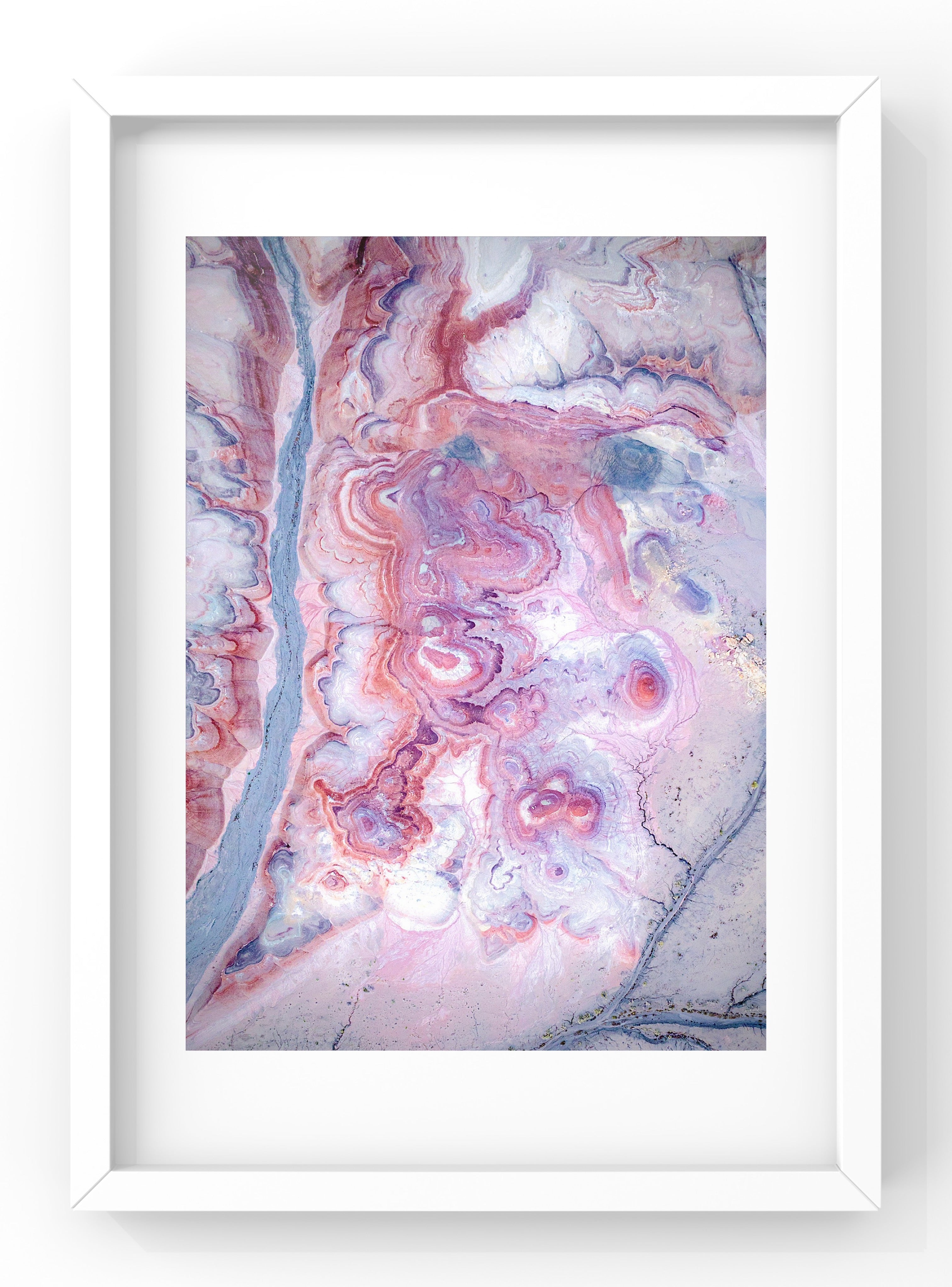 Fine Art Framed Aerial Salt lake colourful photo from Aeroture by Michael haluwana